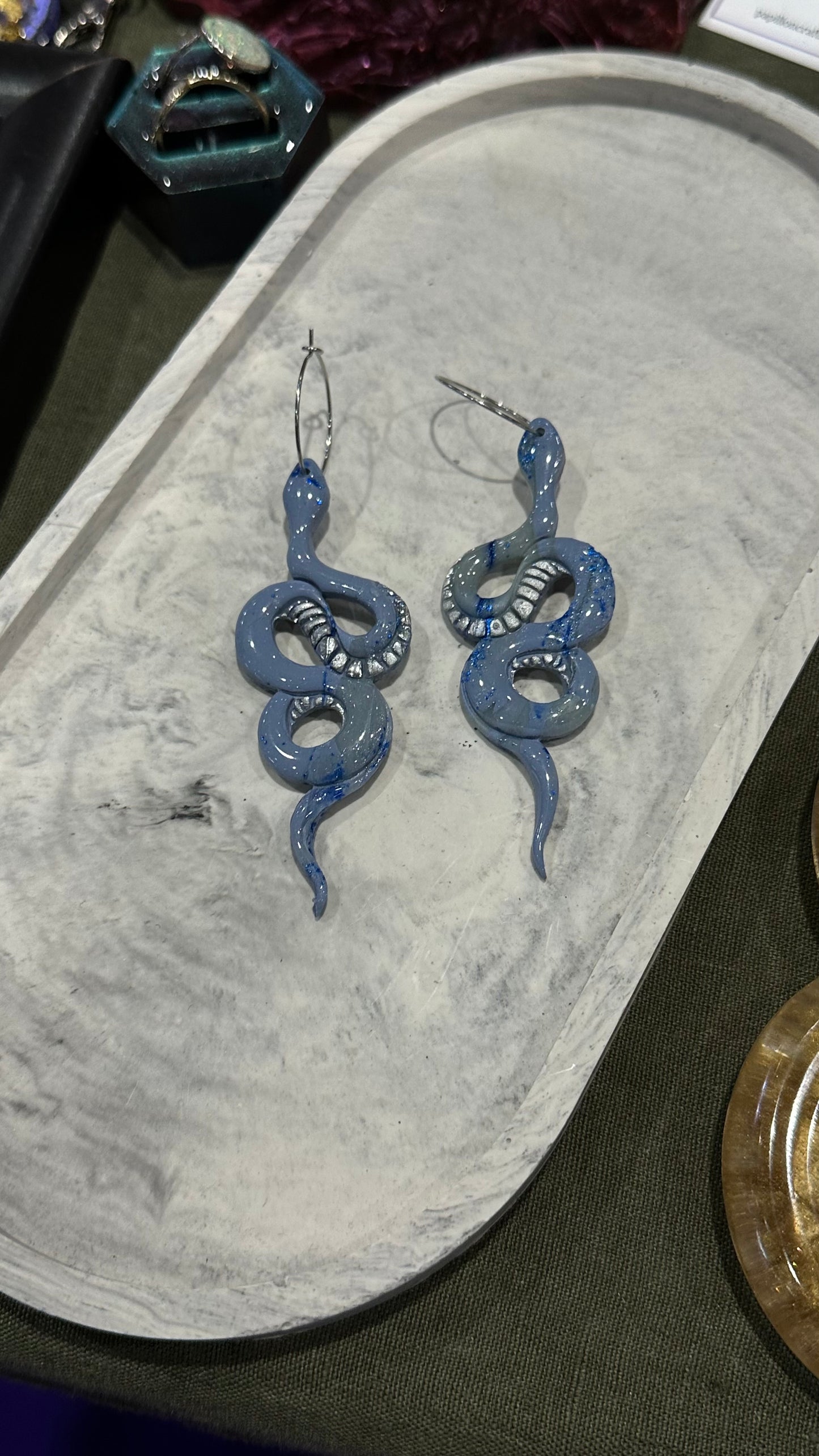 Blue silver snakes